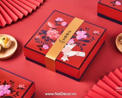 Chủ đề, concept chụp ảnh, Bánh trung thu, Bánh trung thu, BST, Nền màu, Quạt giấy, nền màu đỏ, nền giấy, hộp bánh trung thu