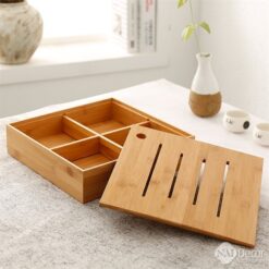 Hộp gỗ đựng mứt tết có nắp